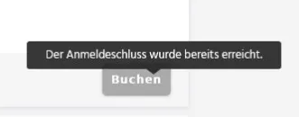 Anmeldeschluss-Anzeige für Teilnehmer in kursifant