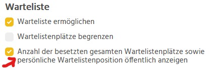 Wartelisteposition und Wartelistenplätze