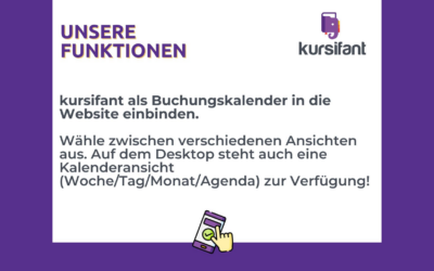 Kursifant als Buchungskalender in die eigene Webseite einbinden